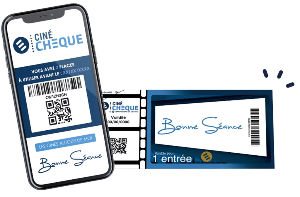 Cheque cinema Pozeo visuel cinecheque telephone ticket