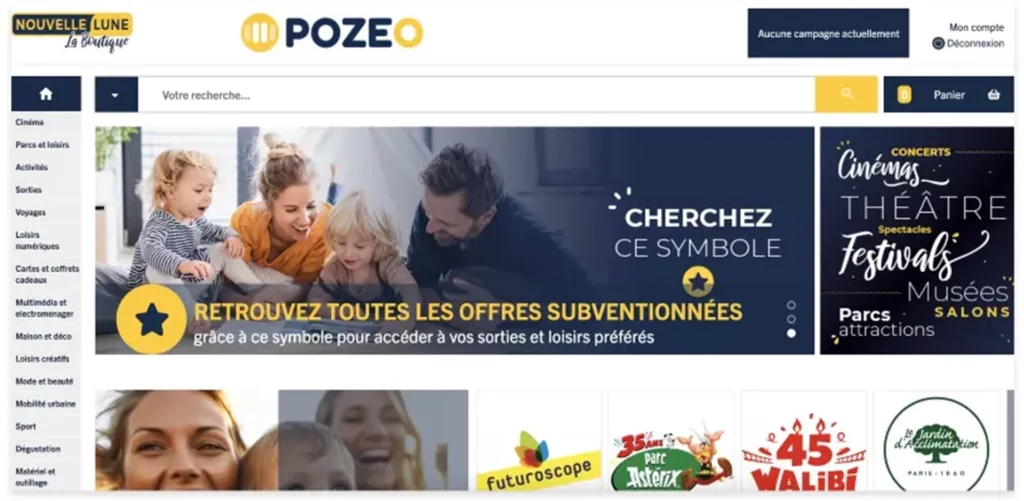Pozeo espaces beneficiaire boutique CSE Nouvelle Lune