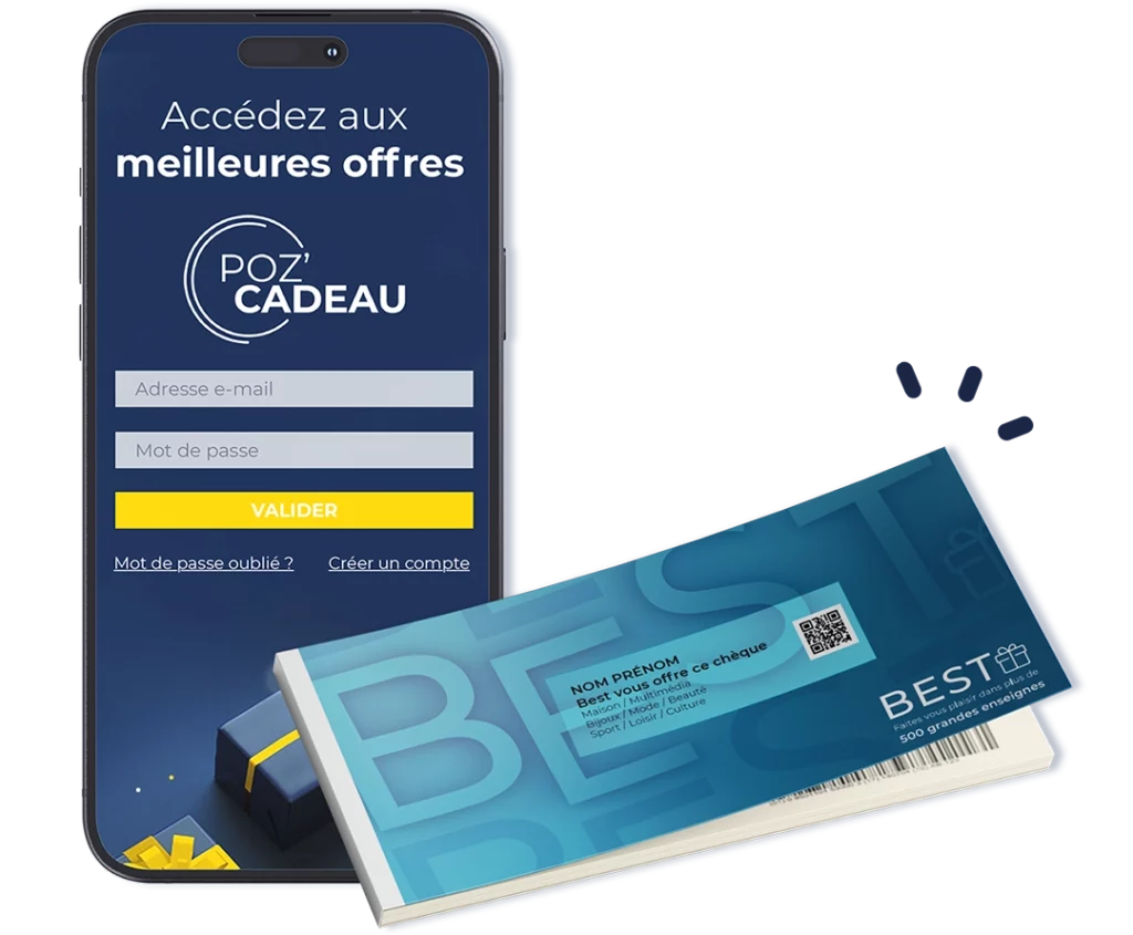 Cheque cadeau Pozeo visuel Best telephone cheque