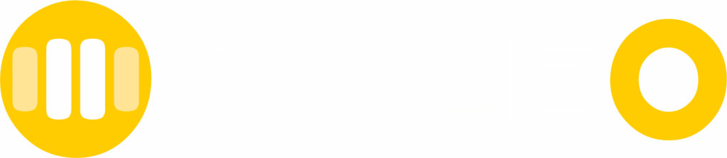 Logo blanc et jaune de Pozeo créateur de moments d'émotion et de reconnaissance